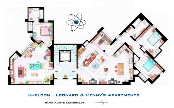 The-Big-Bang-Theory-Sheldon-Leonard-and-Pennys-Apartment-Floor-Plans-600x372